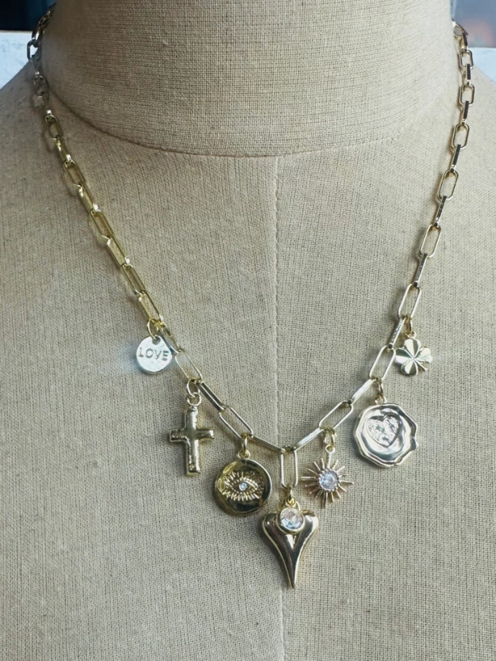 BOHO GYPSY HEART OF MY EYE NECKLACE